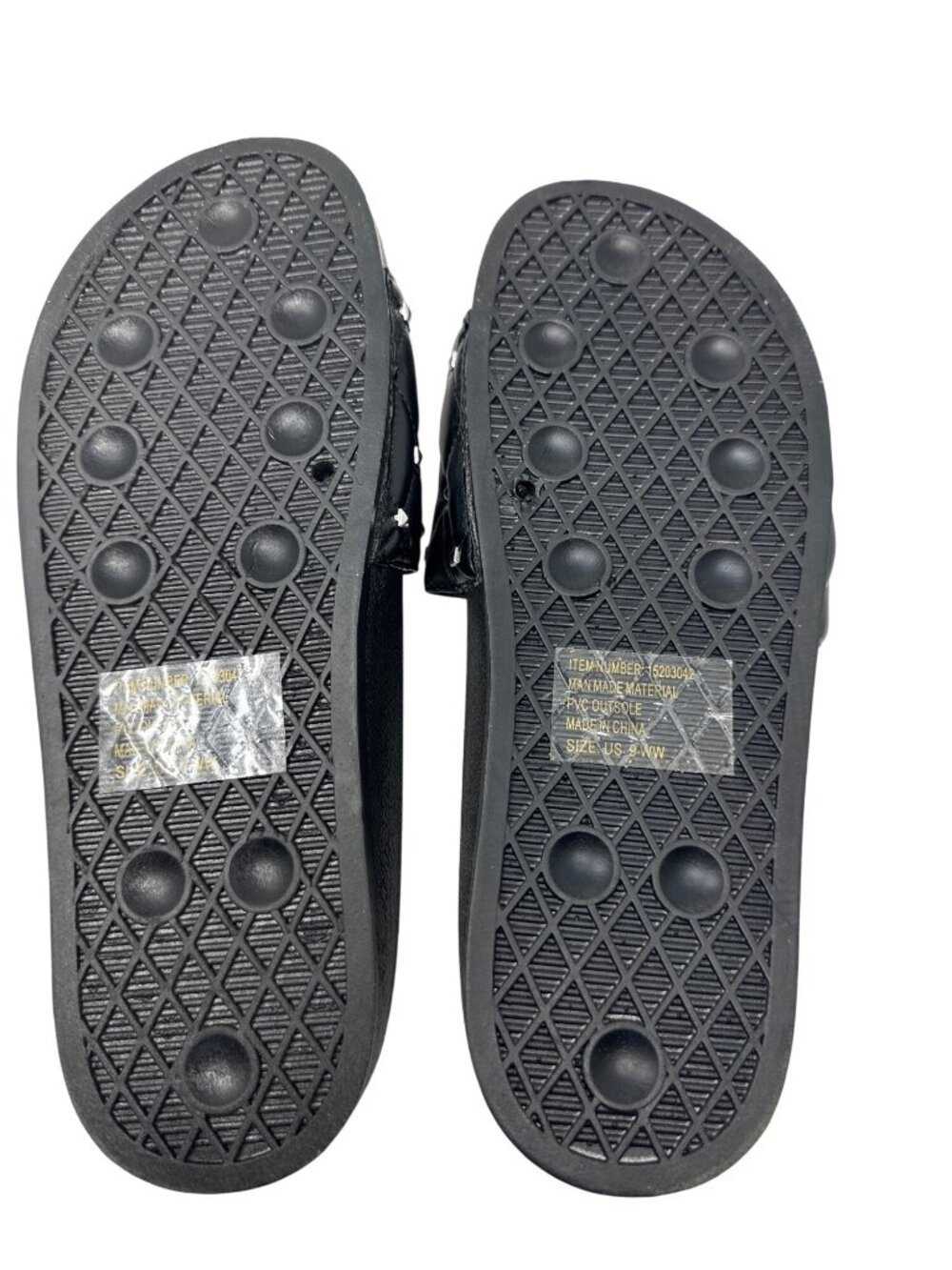 Torrid Black Faux Leather Studded Quilted Slide Sandals Women’s Size 9WW - Picture 7 of 8